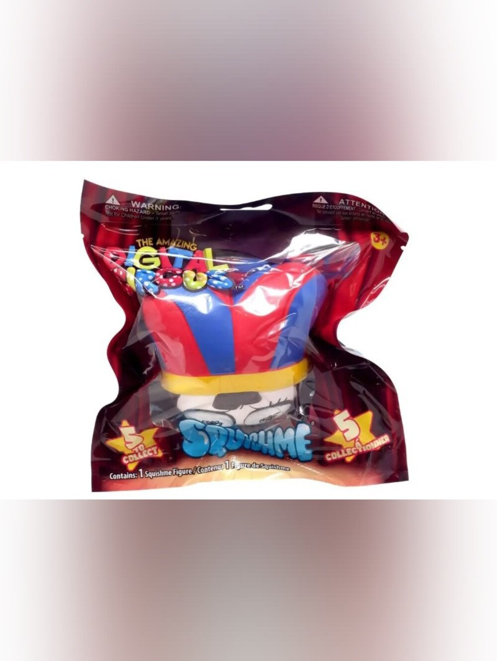 Digital Circus Squishme Pomni Squishy Red & Blue Jester Squishy Toy